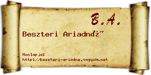 Beszteri Ariadné névjegykártya